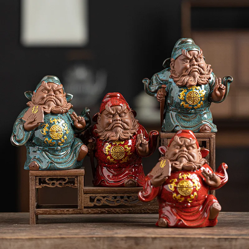 Zhong Kui ceramic sculpture Zen home porch office desktop Chinese decoration modern arts and crafts fortune