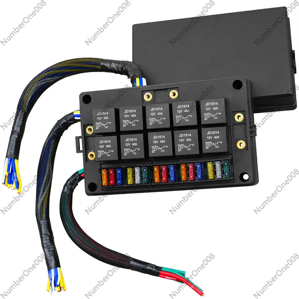 12V 15 Slots Waterproof Fuse Relay Box Pre-Wired Universal for Car Truck