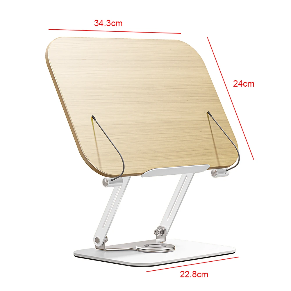 Buchständer zum Lesen, verstellbarer Kochbuchständer mit um 360 Grad drehbarer Basis, Rezeptbuchhalter für Laptop, Rezept, Lehrbuch