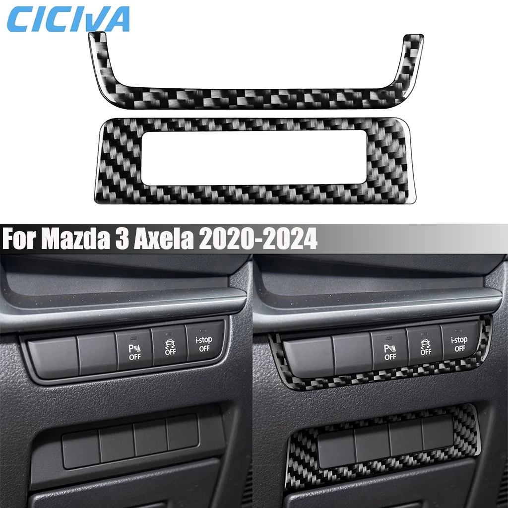 

Carbon Fiber Car Accessories Headlight Switch Panel Decorative Interior Cover Modified Trim Sticker For Mazda 3 Axela 2020-2024