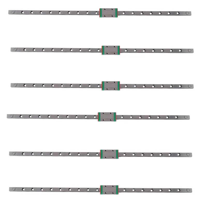 

ABAH-6Pcs 9Mm Linear Guide Miniature Rail MGN9 400Mm Linear Rail And 6 Pcs MGN9H Miniature Rail Slider