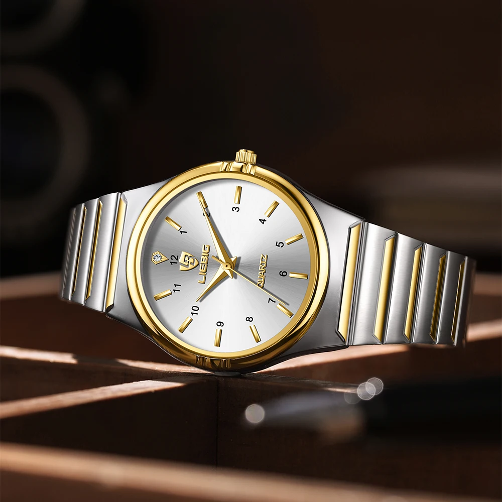 

Новые кварцевые наручные часы LIEBIG, мужские, класса люкс, полностью стальные, повседневные, водонепроницаемые (3 атм), Reloj Hombre