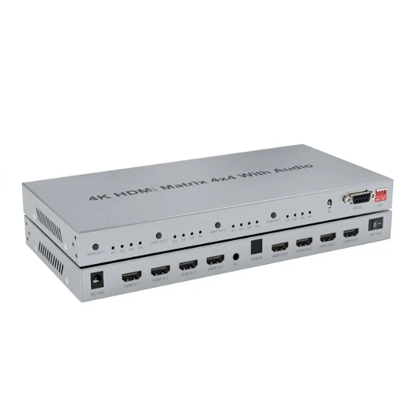 

4K@30 4 in 4 Out Video Switcher HDMI matrix Switcher 4X4 HDMI Matrix Switcher with RS232 and Remote Control APP