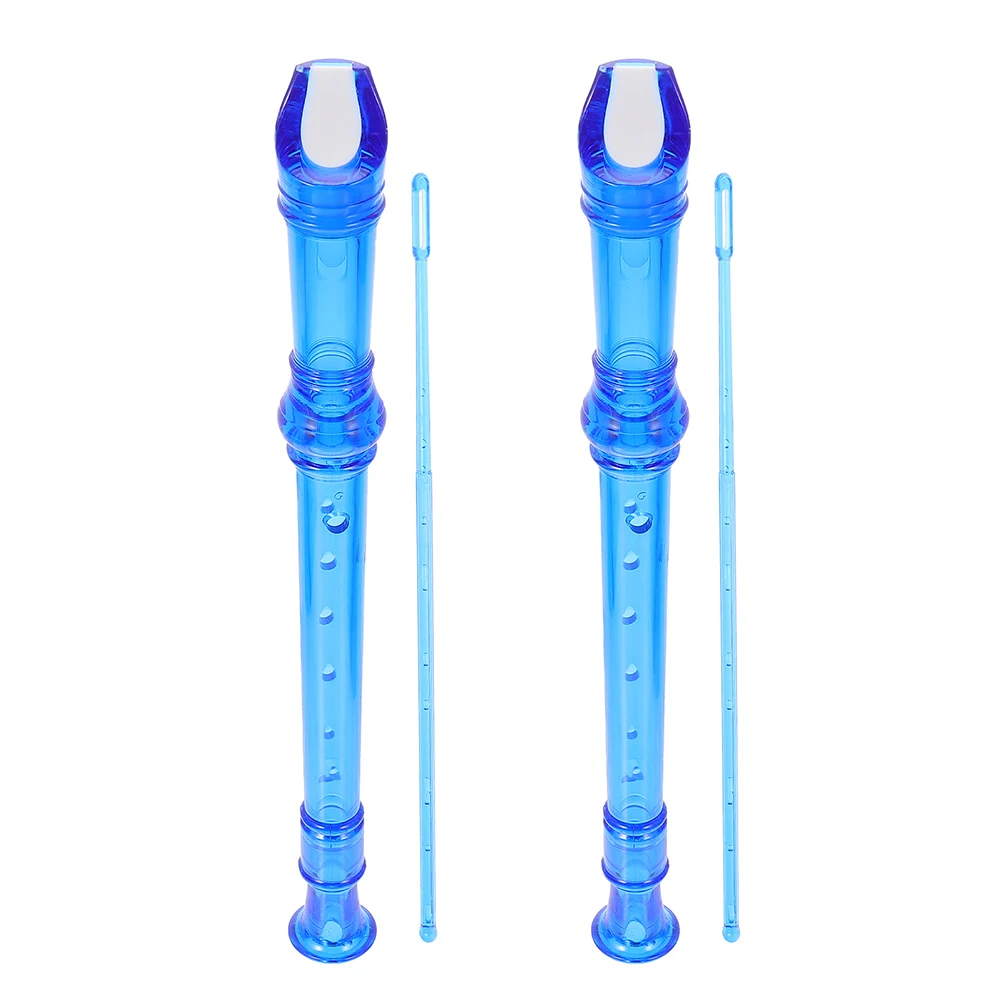 

2Pcs Kids Soprano Recorder Blue Resin Clarinet Instruments Maintenance Musical Child Beginner Practice Wind Instrument