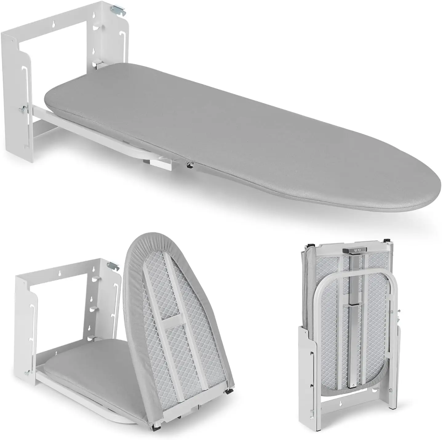 

Adjustable Wall Mount Ironing Board, 36x12 Inch Foldable Space-Saving with Heat-Resistant Cover