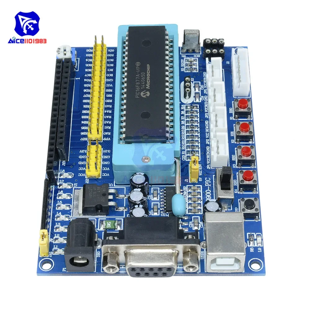 diymore PIC16F877A Development Board DC 12V JTAG Minimum System Microcontroller Module MAX3232 ISP IO ICSP Programmer Emulator