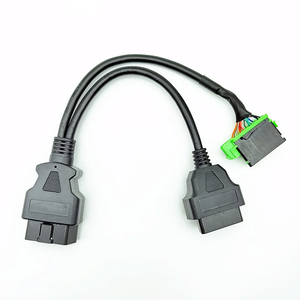 Obd2 16pin 2 في 1 كابل obd2 واحد إلى اثنين تمديد الكابلات لسيتروين/بيجو 16pin obd 2 موسع محول أدوات التشخيص