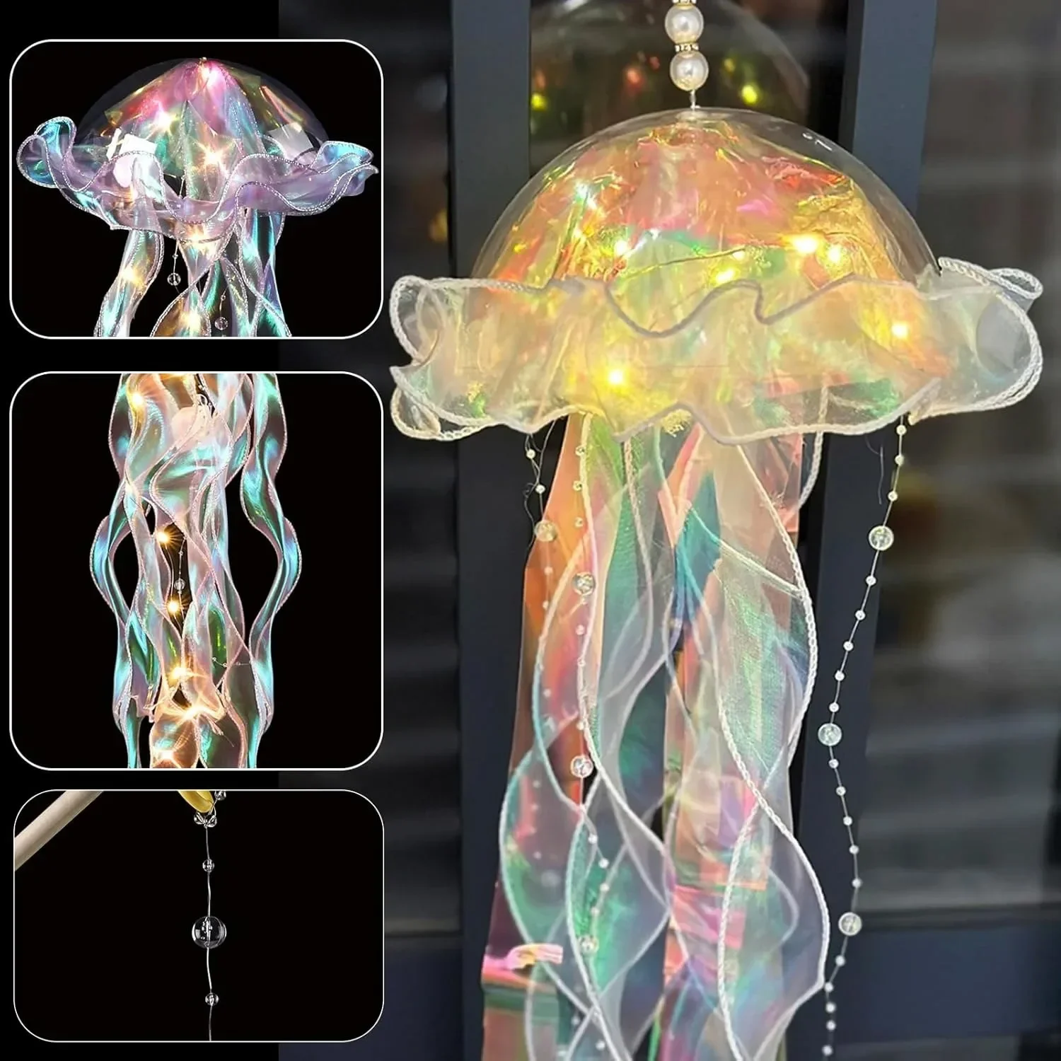 مصباح زهرة قنديل البحر المحمول للفتيات ديكور غرفة نوم جو ضوء الليل ديكور المنزل هدية للأطفال والنساء