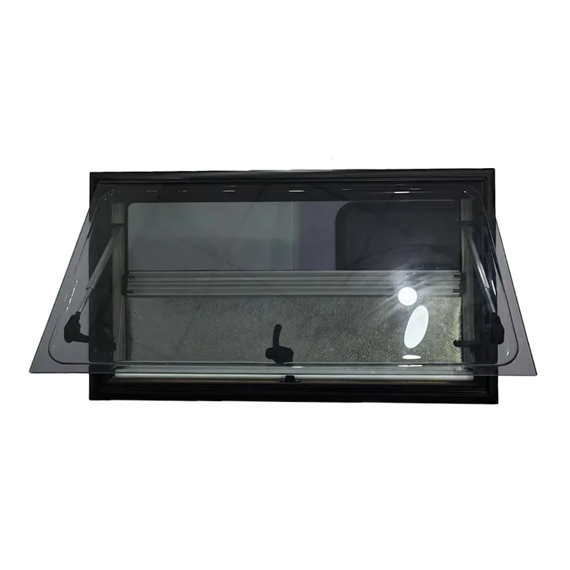 1200x700mm Transparent Gray  Glass Window  Side Window Camper Top Hinge Window for caravan Accessories