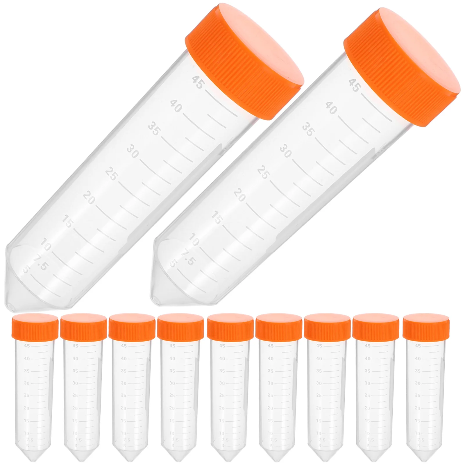 

50Pcs Laboratory Tubes Plastic Transparent Vials with Scale Accurate Measurement Science Teaching Sample Storage
