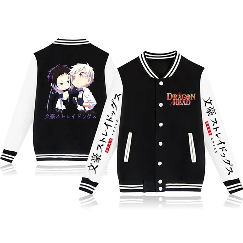 New Spring Hot Sale Bungo Stray Dogs Printed Boys Friends Baseball Unisex Girls Varsity Stadium Men's Jacket