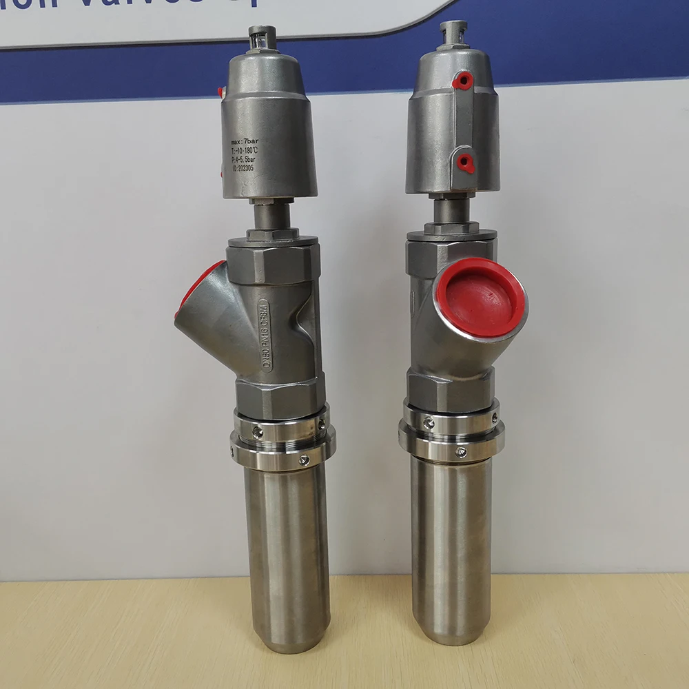 High Quality Inner Seal Type Stainless Steel 316 Pneumatic  Beer Filling Nozzles Valve Angle Seat Valve