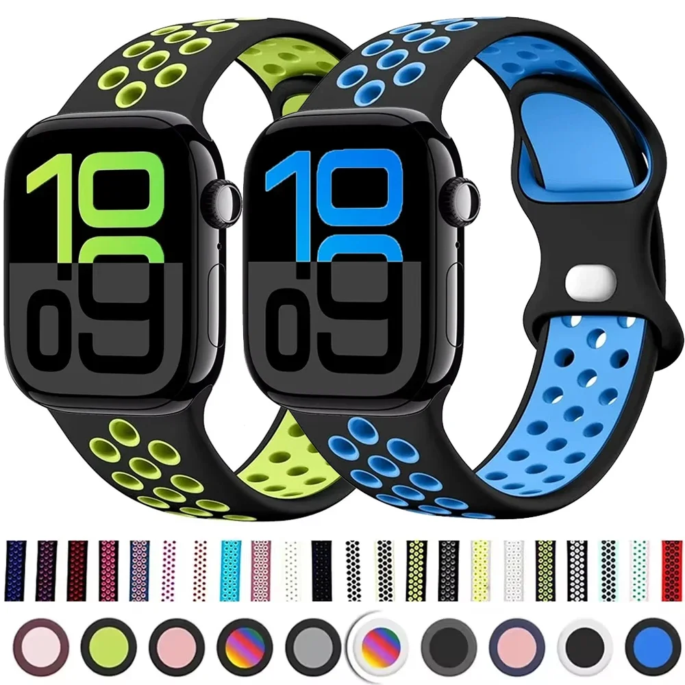 فلاش سيليكون حزام ل أبل ساعة 10 9 8 7 الترا 2 49 مللي متر 46 مللي متر 45 مللي متر 42 مللي متر 41 مللي متر سوار معصمه iWatch 6 5 4 SE 44 مللي متر 40 مللي متر حزام