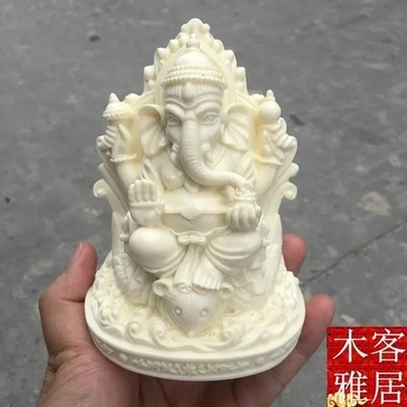 Exquisite ivory fruit elephant god elephant lucky fortune living room porch decoration small elephant trunk fortune sitting like