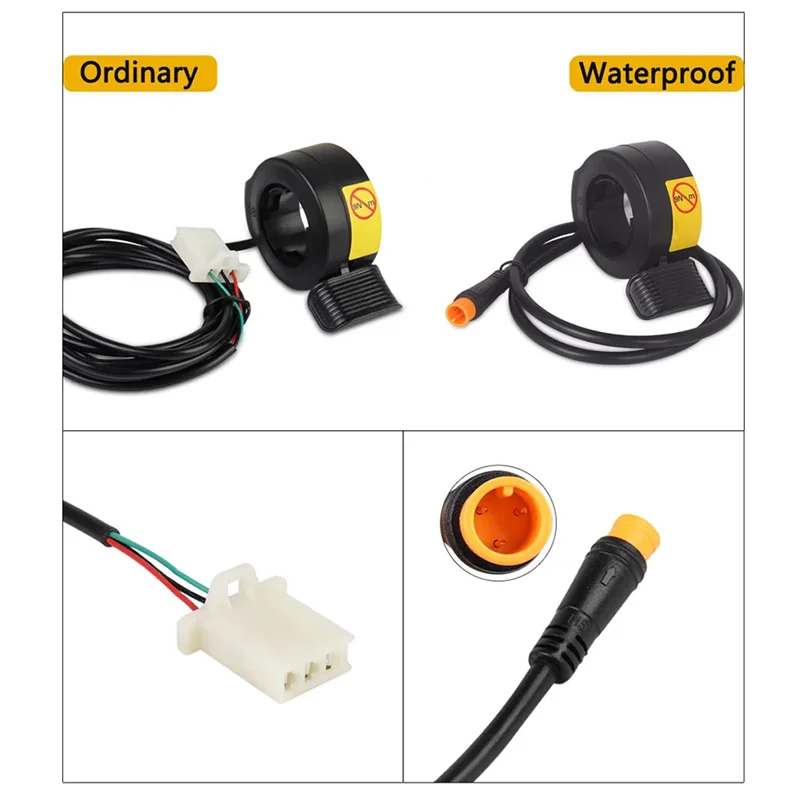 

AS98-Ebike Thumb Finger Trigger Throttle 3 Pin Left Right Throttle Accelerator 22Mm For Electric Bike Scooter E-Motorcycle-B Dur