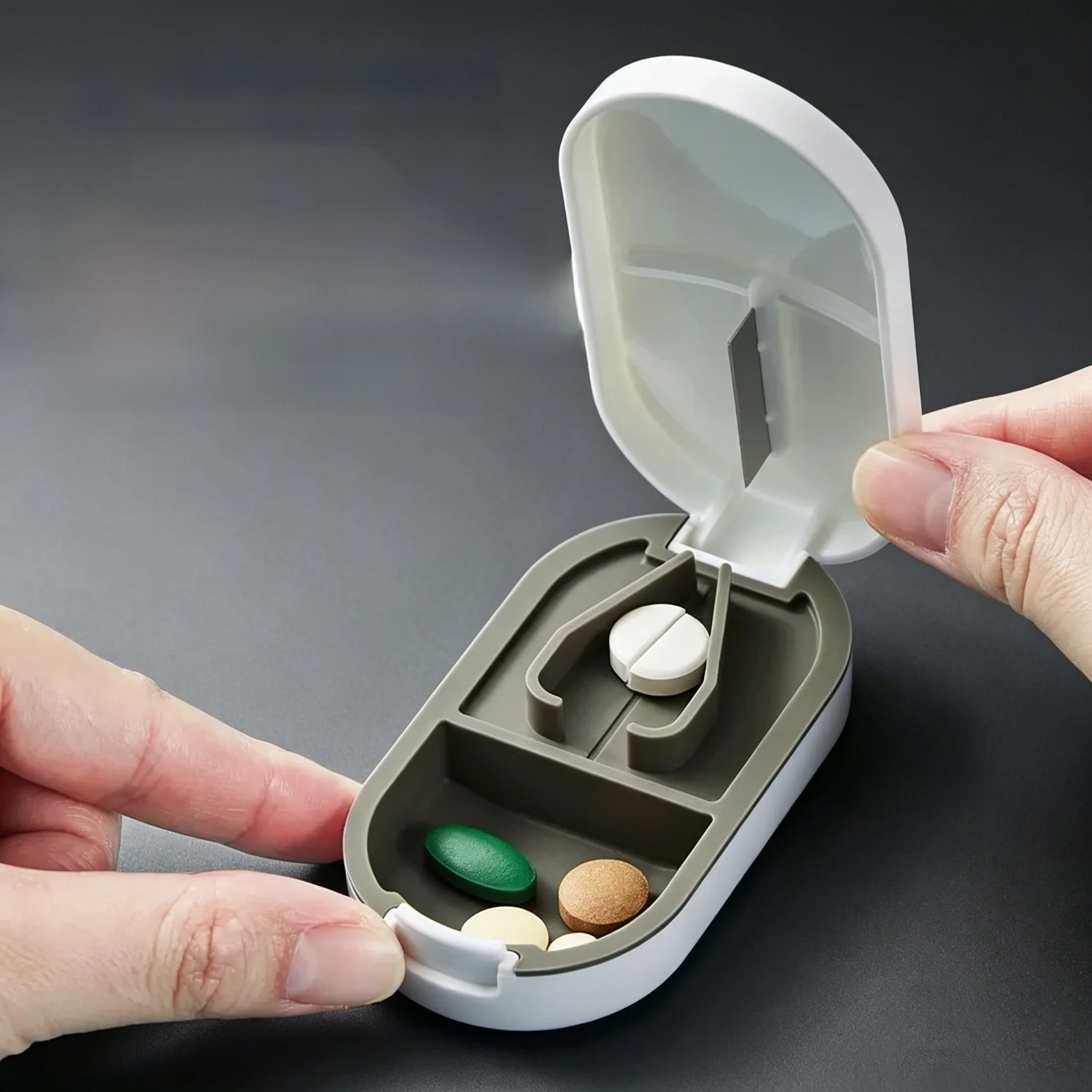 精密医療カッター-～2クォーター用薬剤粉砕機-クォーター用薬箱-家庭用収納オーガナイザー-lzjv製