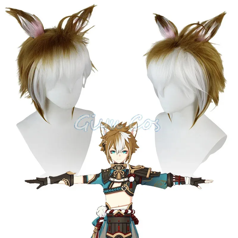 Genshin Impact Gorou Cosplay Costume Uniform Wig Anime Halloween Costumes for Men Game