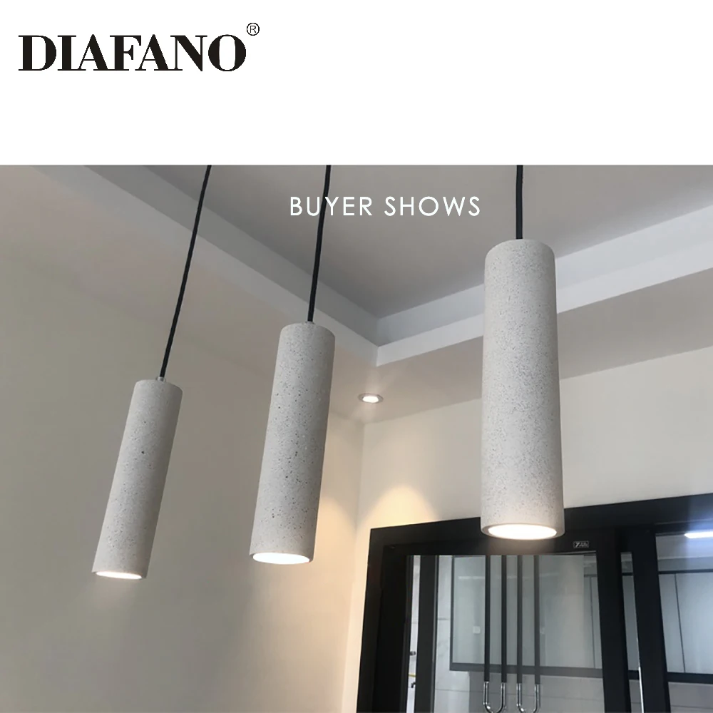 Nordic Cement Concrete LED Pendant Lamp Long Tube Bar Living Room Kitchen Bedroom Decor Industrial Modern Hanging Lights Fixture