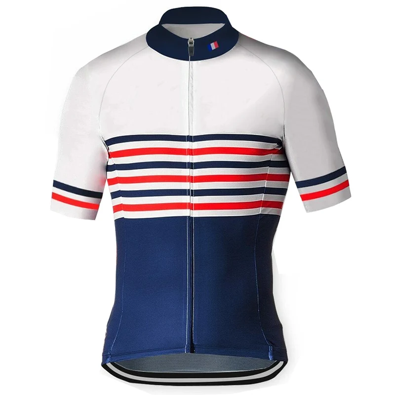 

France Short Sleeve Jersey Men Clothing Road Bike Cycling Jacket Downhill Summer Top Bicycle Coat Vintage Wear Sweater Bib Shirt