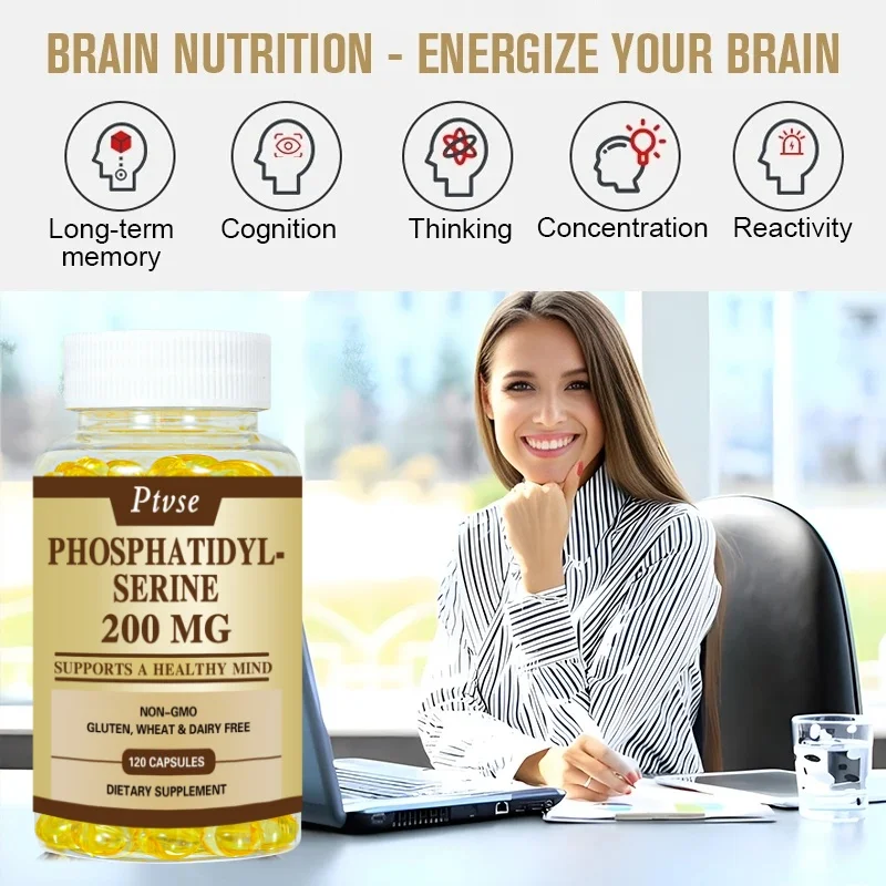 PhosphatidylSerine Supplement Nootropics Brain Support Clean Focus & Memory Supplement for Brain Capsules