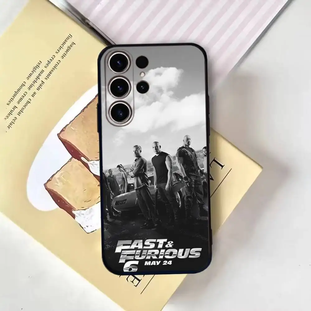 حافظة هاتف F-Fast e F-Furious Moive لهاتف SamsungS25,24,21,22,23,30,Ultra,20,Plus,Fe,Lite,not,10,9,Soft Black Cover