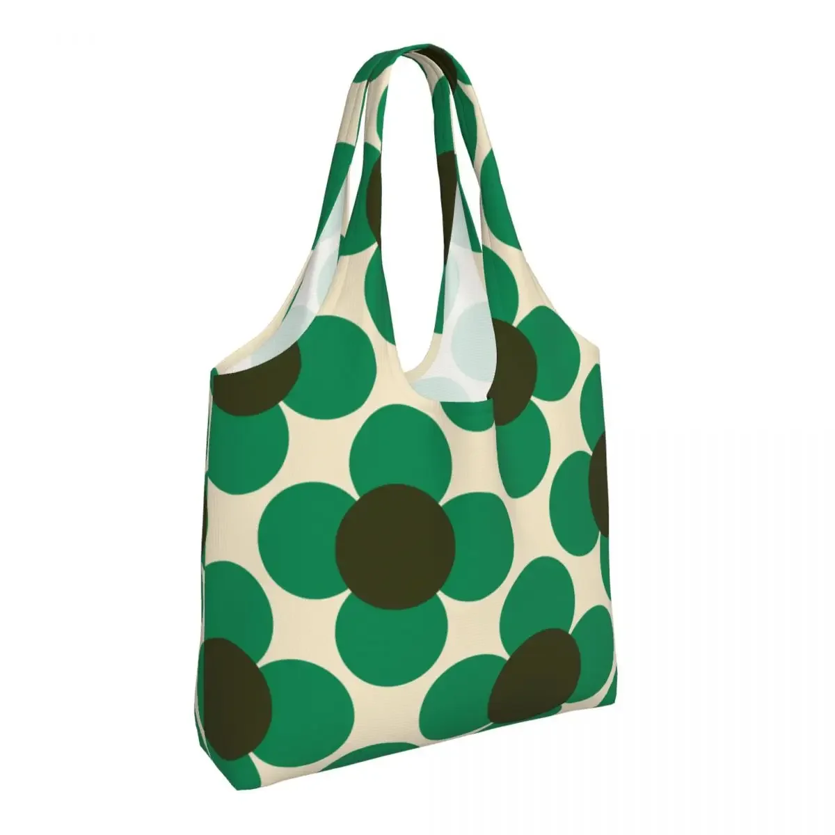 Custom Print Flower Emerald Orla Kiely Shopping Bag Women Canvas Shoulder Tote Bag Durable Groceries Shopper Bags Handbag Gift