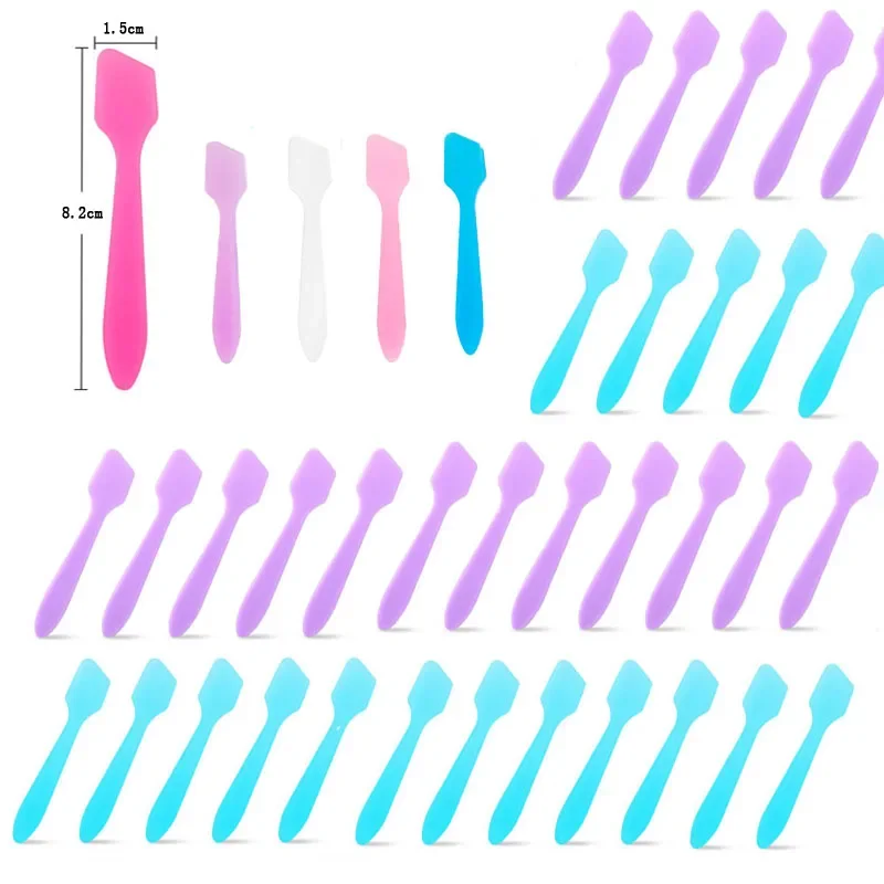 10 Piece Mini Reusable Plastic Cosmetic Spatula Scoop Make up Supply Dispensers for Mask Facial Cream Skin Care Cosmetic