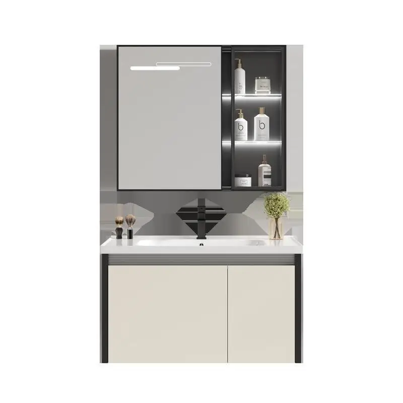 

Роскошный современный алюминиевый туалетный столик для ванной комнаты с зеркалом, стильный туалетный столик для отеля