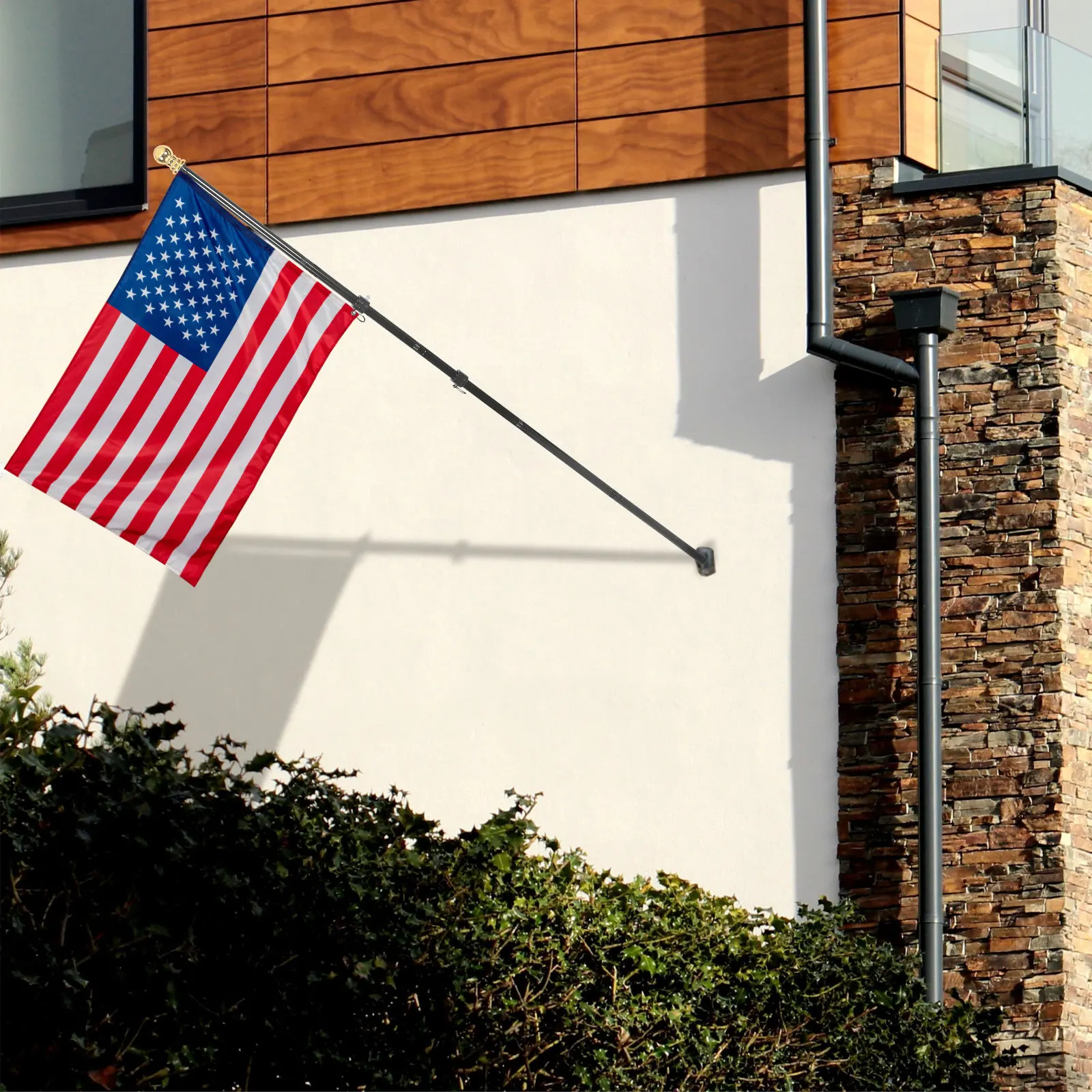 Heavy Duty Stainless Steel Flag Stand Outdoor Flag Holder Rotating Flagpole for Yard Garden Balcony Roof Truck Wall Mount Use