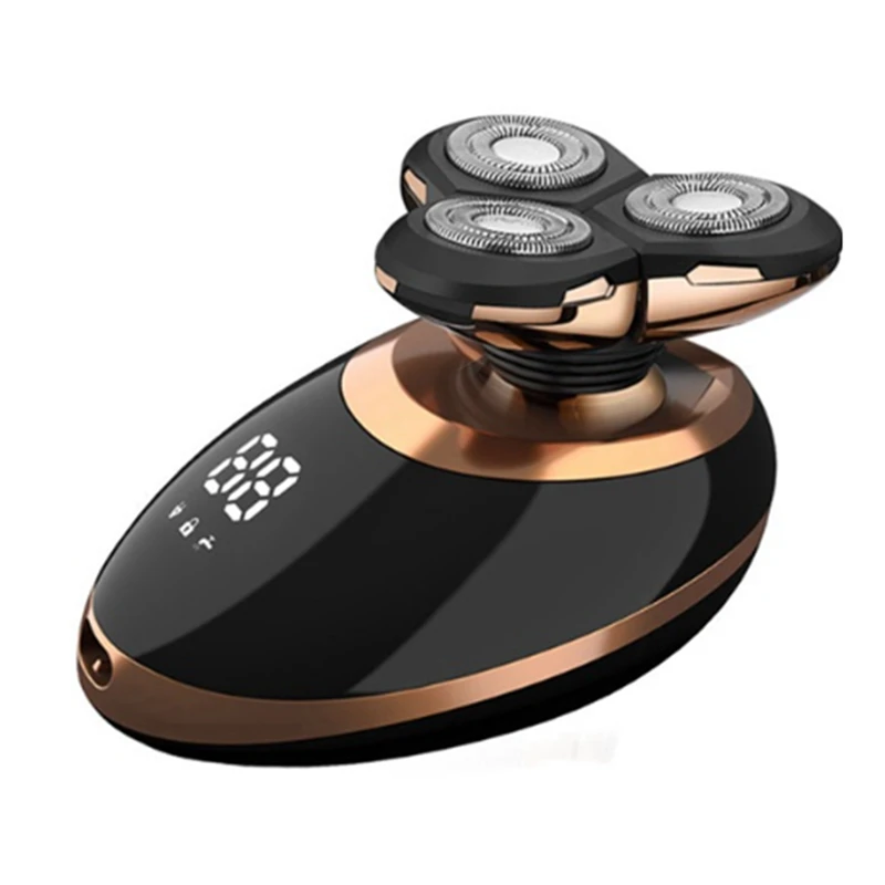 男性用充電式電気シェーバー,あごひげと髪用のウェットおよびドライシェーバー,LCD画面付き