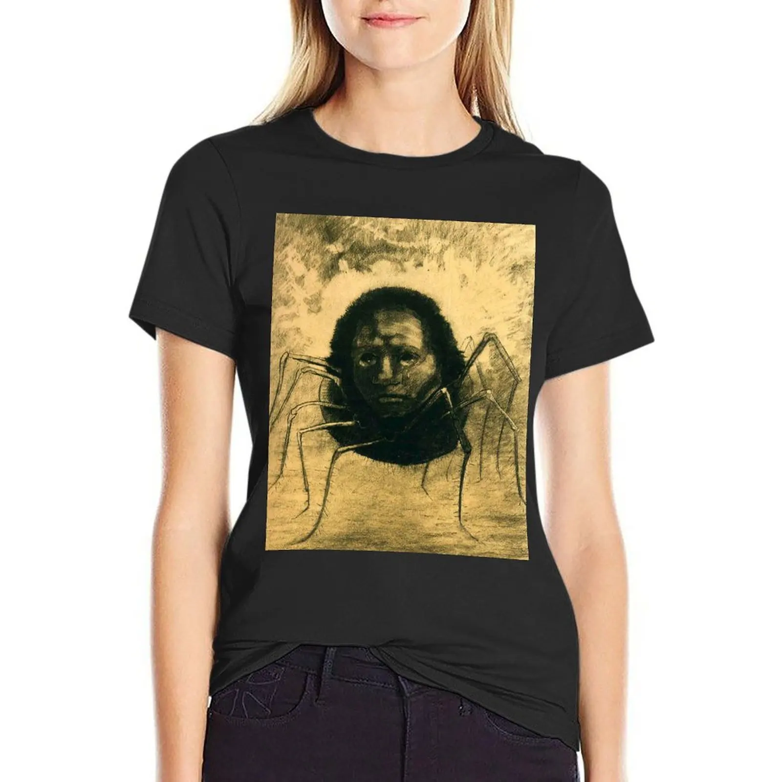 

The Crying Spider by Odilon Redon T-Shirt animal print lady clothes quick-drying sublime t-shirts for Women loose fit