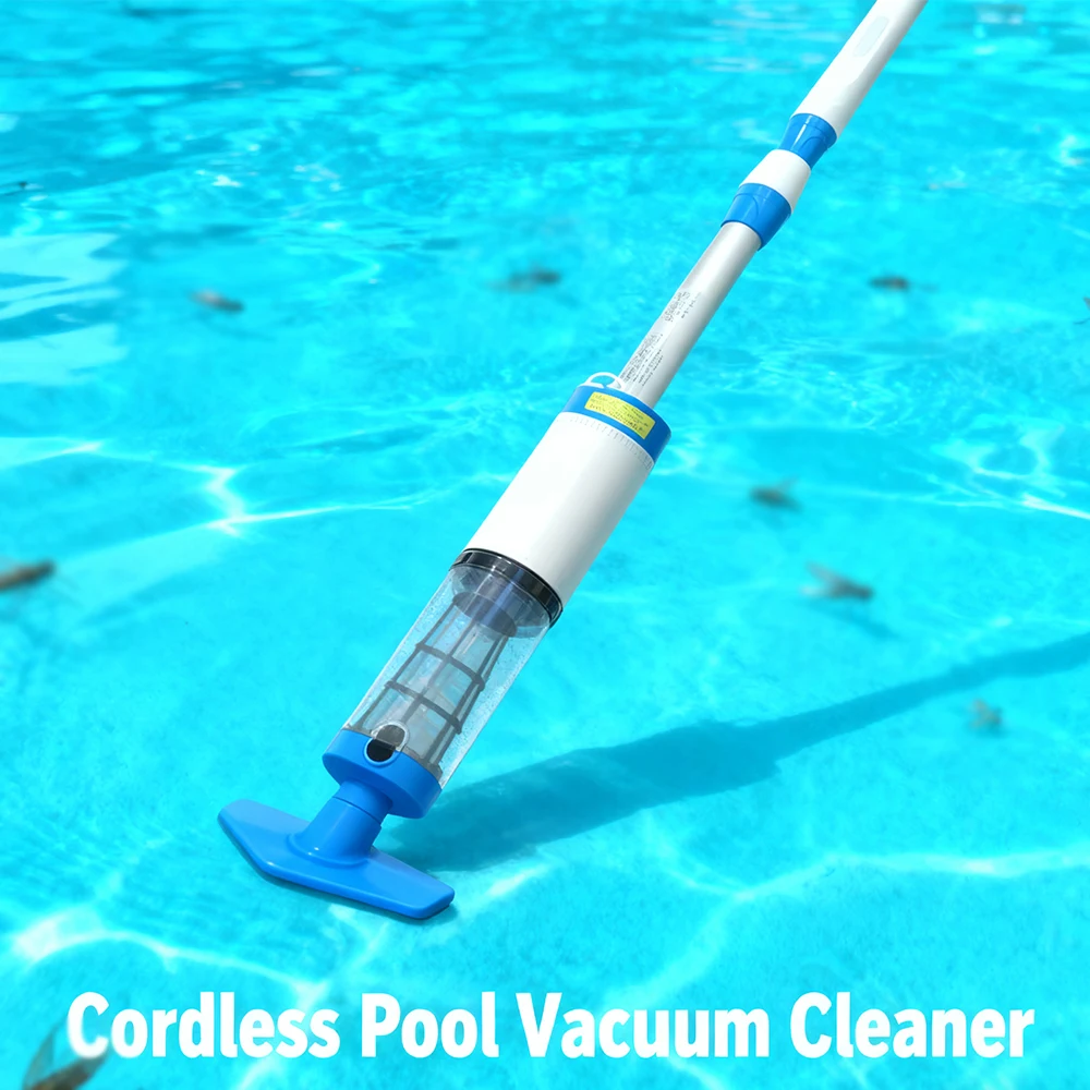 Aspirador de piscina eléctrico, aspirador de piscina de mano recargable, aspirador de succión de fondo de piscina inalámbrico ligero con accesorios