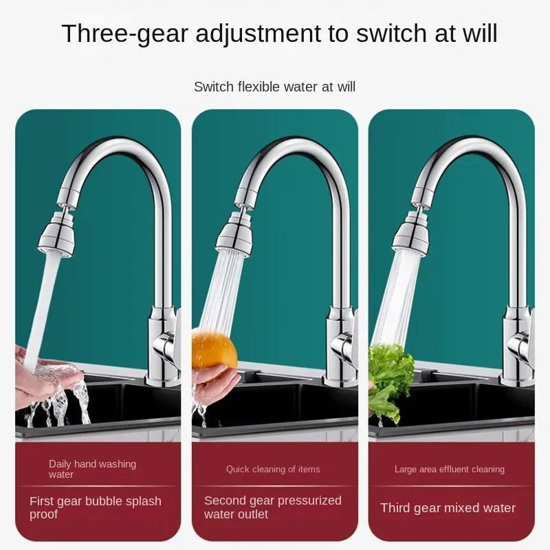 Household Kitchen Hot and Cold Water Faucet Washbasin Sink Special Pressurized Universal Rotation Anti-splash Water Faucets