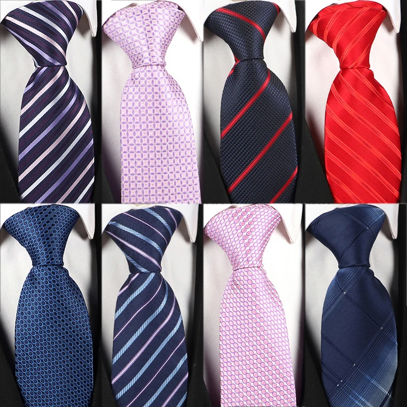 Corbata de moda para hombre de 8cm, ropa Formal clásica a rayas, traje de negocios, Corbata Jacquard para boda, Corbata diaria para hombre, regalo