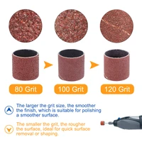 CMCP Sanding Drum Set Grit #80 #100 #120 Dremel With Sanding Mandrels Sanding Bands For Dremel Rotary Tools Abrasive Tools 3