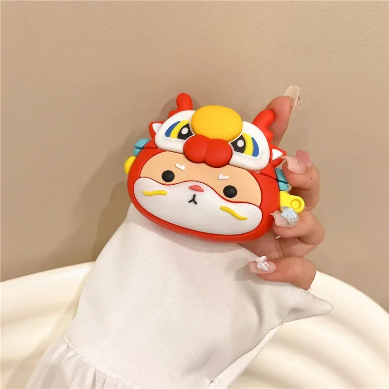 Cartoon Dragon Case for AirPods 4 Airpod 1 2 3 Pro Pro2  Bluetooth Earbuds Charging Box Protective Earphone Case Cover