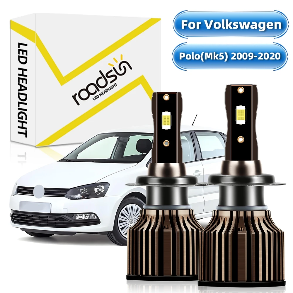 【For Volkswagen Polo(Mk5) 2009-2020】H7 Hi/Lo Beam Headlight Bulbs Headlamp 6000K White 25000LM 400% Super Bright Plug And Play