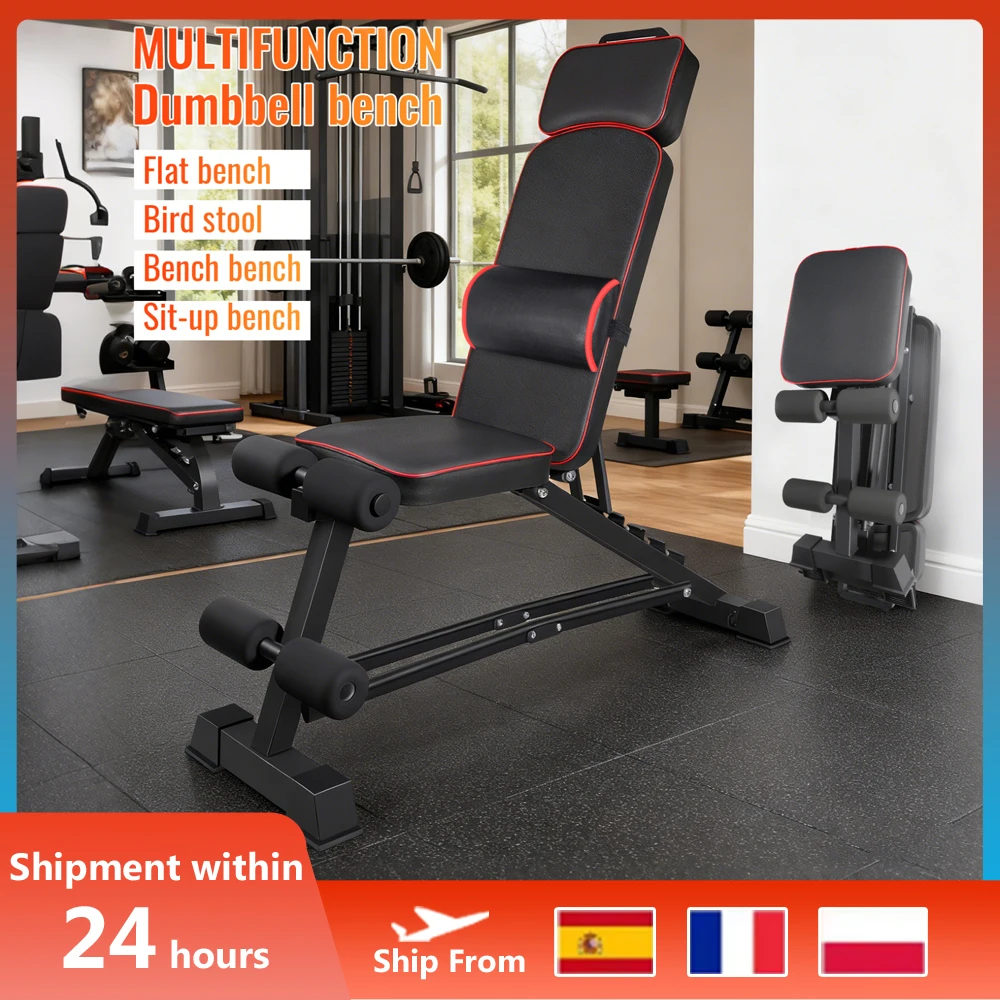 Banco de pesas plegable con respaldo, banco con mancuernas ajustable, culturismo multifuncional para entrenamiento completo, máquina de Fitness, gimnasio en casa