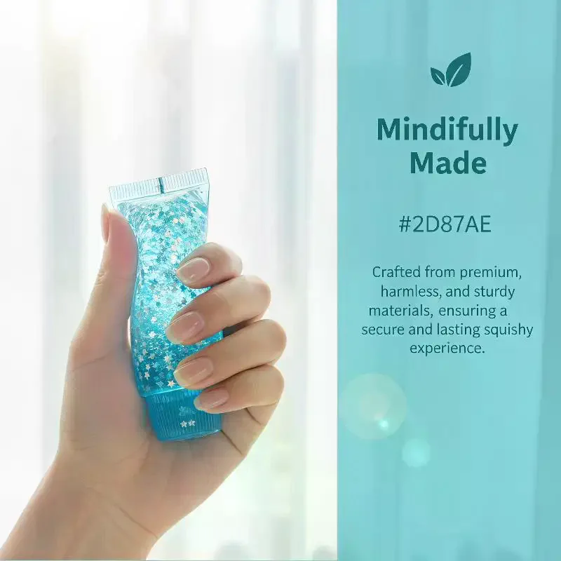 Sparkling Pentagram Maltose Toothpaste Stress Relief Toy, Soft Slow Rising Deformable Squeeze Fidget Toy