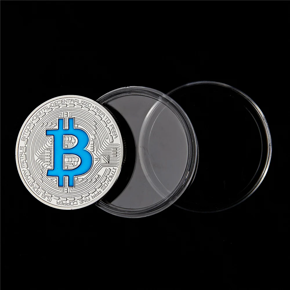 Bitcoin Collectible Coin Silver Plated Physical Casascius Bit BTC Commemorative Coins