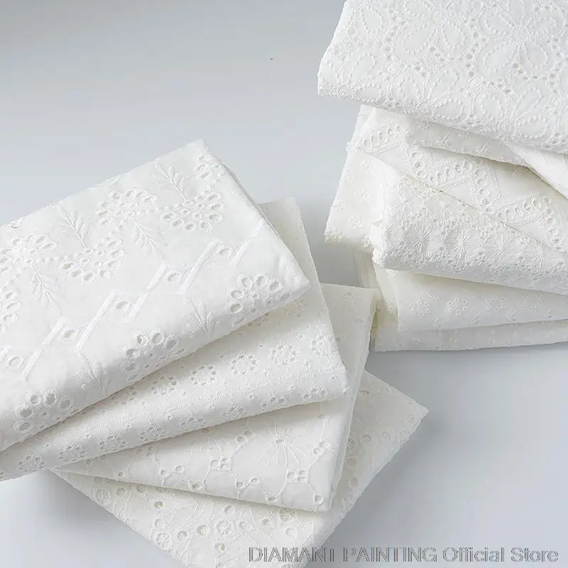 

Lace Fabric Nigerian Lace Fabrics Dry Lace with Stones Swiss Wholesale Cotton Voile Pure White Polyester / Cotton Embroidered