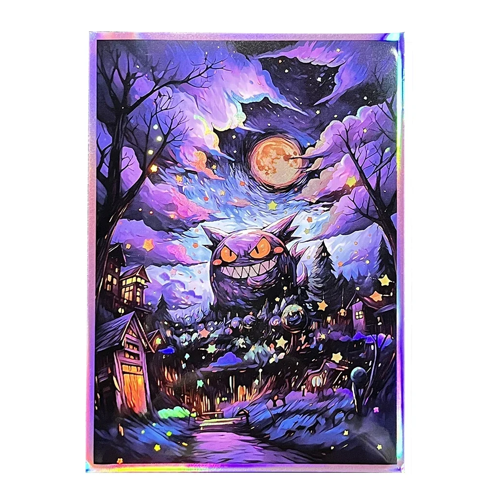 Fundas para tarjetas holográficas PKM Gengar, protectores de lámina PTCG personalizados, bolsillos para tarjetas de tamaño estándar, protección para juegos de mesa, 67x92mm