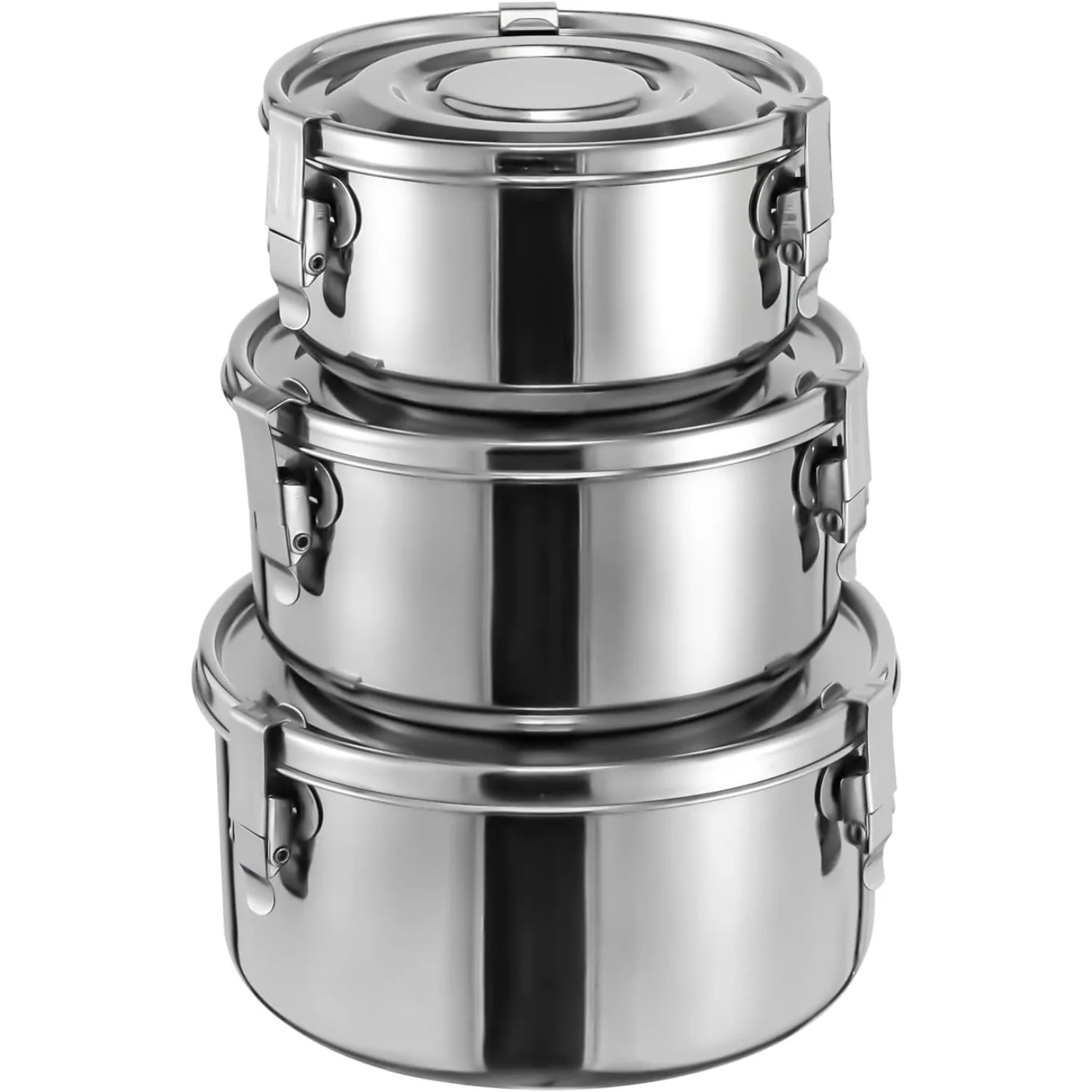 

Yiyibyus 3Pcs Stainless Steel Food Storage Containers with Lids by Utensils - Stainless Steel Airtight Containers, Leakproof