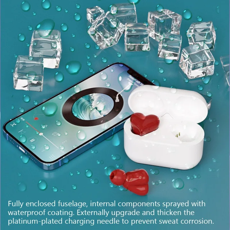 HeartBuds Draadloze Koptelefoon TWS Oordopjes Bluetooth Headset Hartknoppen Damesmode Roze Gaming Student Koptelefoon Meisje Cadeau