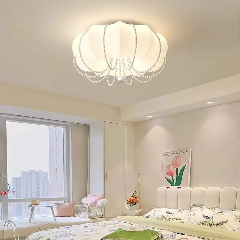 Warm Children's Room Cloud Ceiling Light LED Pearl Cloud Lamp Modern Romantic Baby Room Princess Room Girl Bedroom Ceiling Lamps