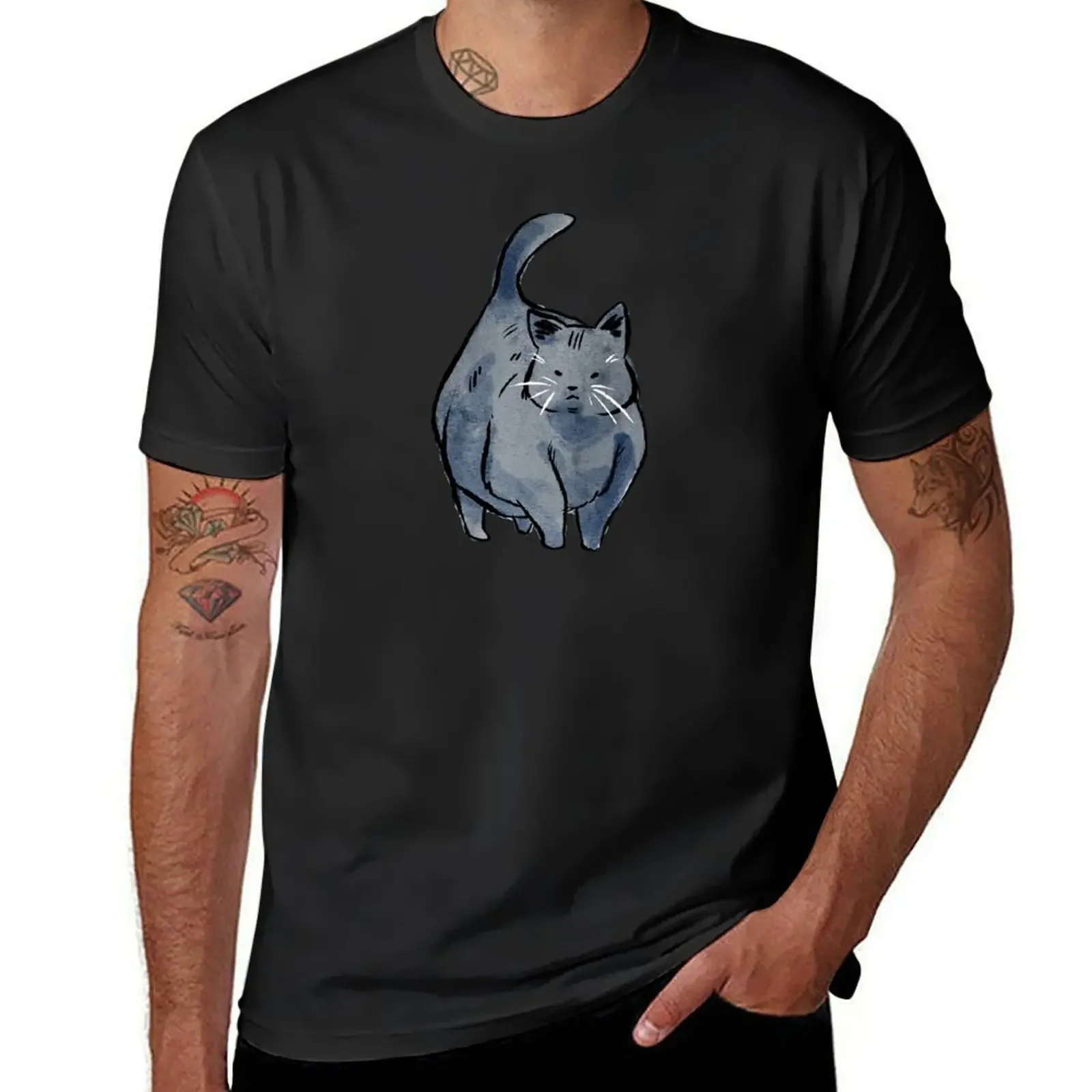 Cinder block cat strut T-Shirt cute clothes heavyweights blanks quick-drying black t-shirts for men