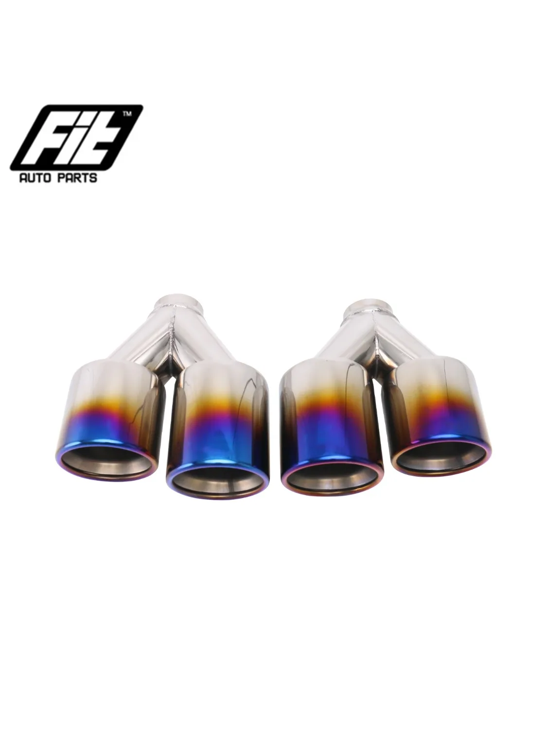 Embout d'échappement universel en acier inoxydable pour voiture, entrée 51mm, sortie 89mm, double silencieux, tuyau d'échappement, 1 pièce