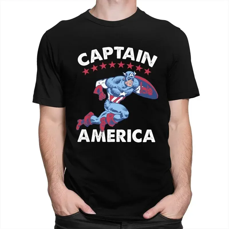 Funny Captain America Americana T Shirt Men Short Sleeve T-shirt Graphic Tee Pre-shrunk Cotton Regular Fit Tshirt Gift