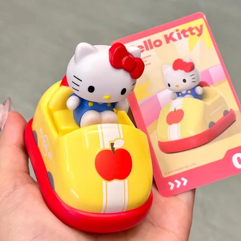 Sanrio-juguetes de caja ciega de la serie de coches de parachoques familiar, caja misteriosa de Anime, caja de juguetes, movabilidad, Kuromi, My Melody, Cinnamorol, pompurin, regalos