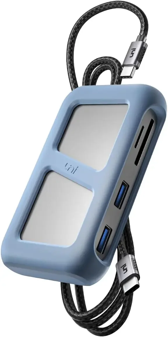 8-in-1 USB C Hub with 4K HDMI, Gigabit LAN, 100W PD, USB 3.0 for iPad Pro, MacBook, Dell XPS, Galaxy - 3FT Cable